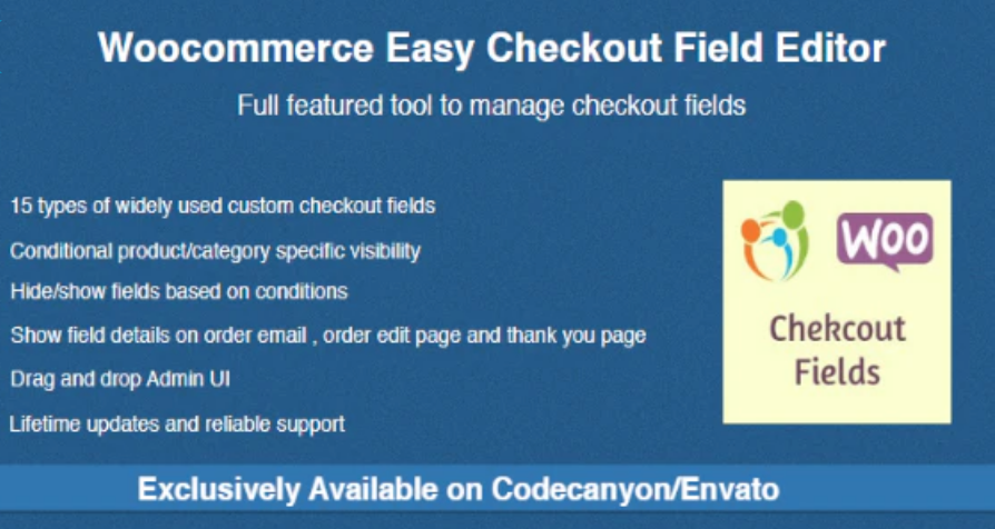 ปลั๊กอิน WooCommerce Checkout ที่ดีที่สุด - ตัวแก้ไขฟิลด์การชำระเงินง่าย