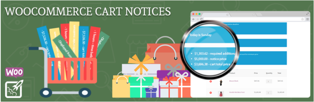 Plugin di pagamento WooCommerce - Avvisi sul carrello