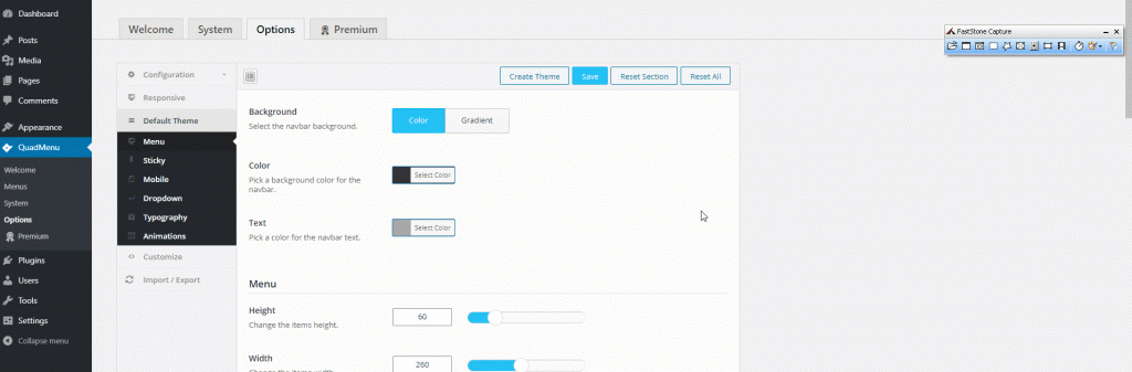 Cómo agregar un mega menú en su sitio de WordPress - colores del menú