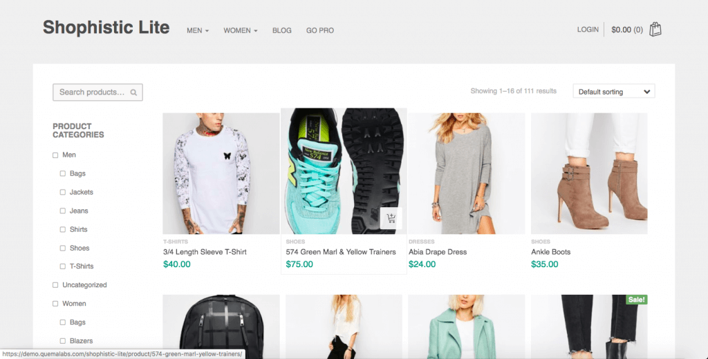 shophistic lite woocommerce kostenlose themen