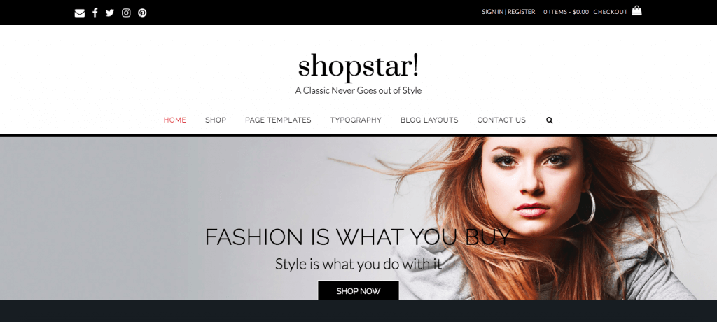 ธีมฟรีของ shopstar woocommerce