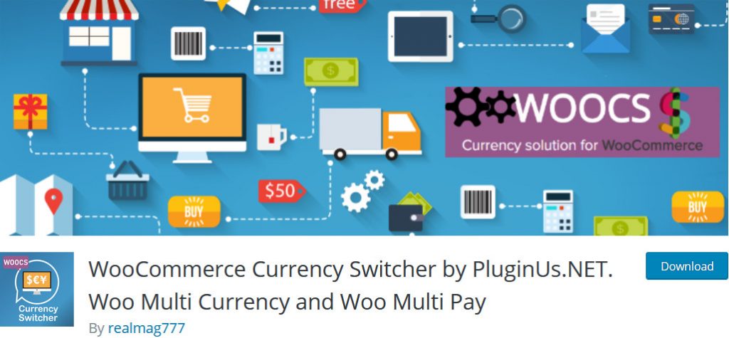 WooCommerce currency switcher - comutator valutar de pluginus