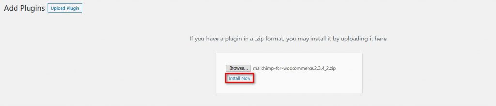 MailChimp woocommerce - ติดตั้งปลั๊กอิน