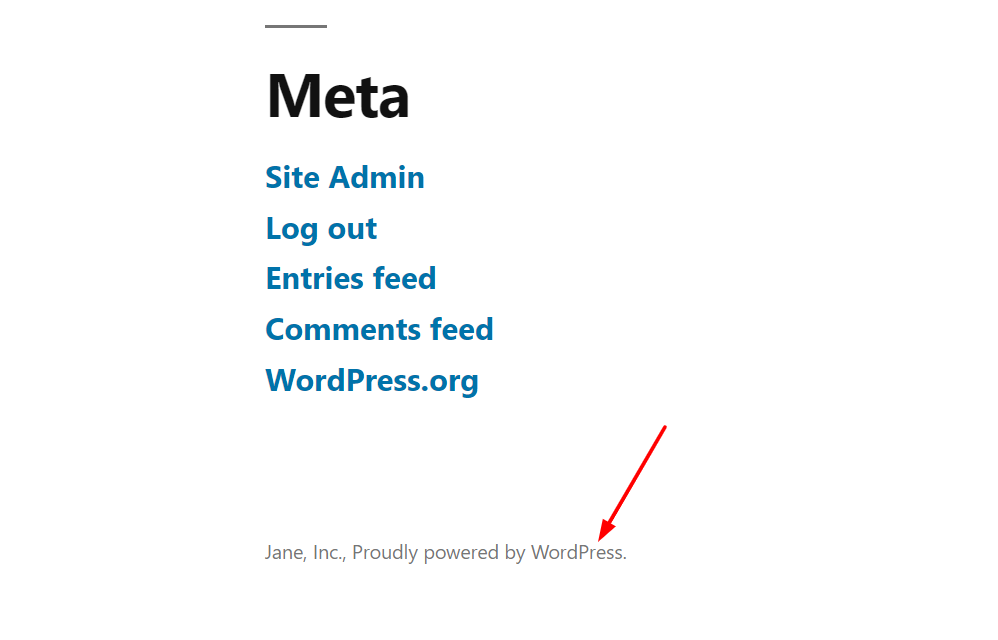 แก้ไขส่วนท้ายของ WordPress - ลบขับเคลื่อนโดย WP