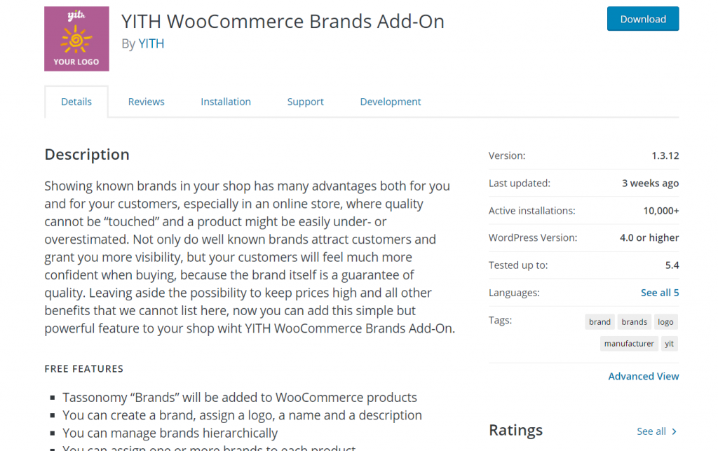 ملحقات العلامة التجارية woocommerce - تتناسب مع العلامات التجارية woocommerce