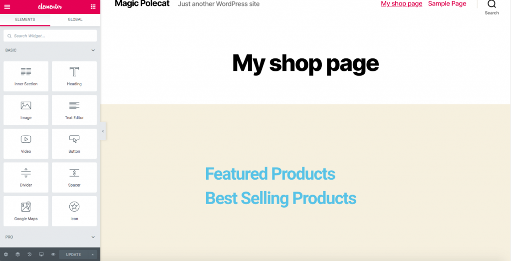 Personalizza la pagina del negozio WooCommerce in primo piano e i prodotti più venduti