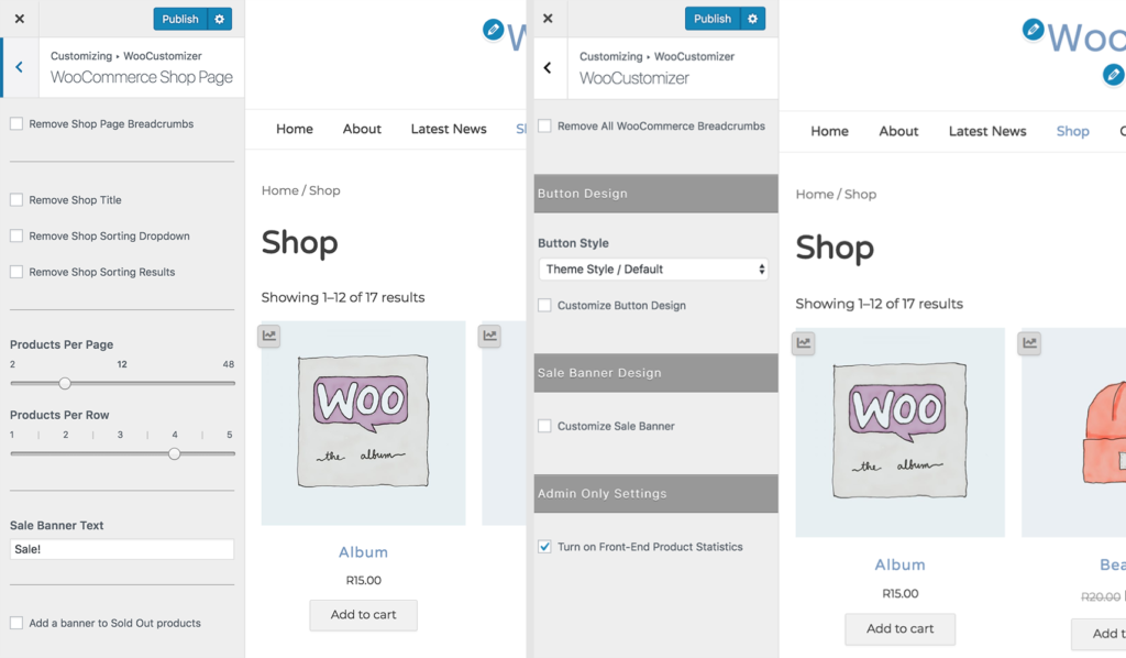 自定義 WooCommerce 商店頁面 - WooCustomizer