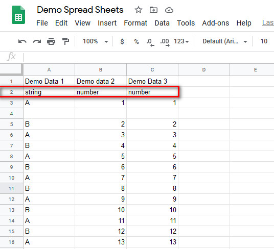 embed google sheets di wordpress - tipe data visualizer