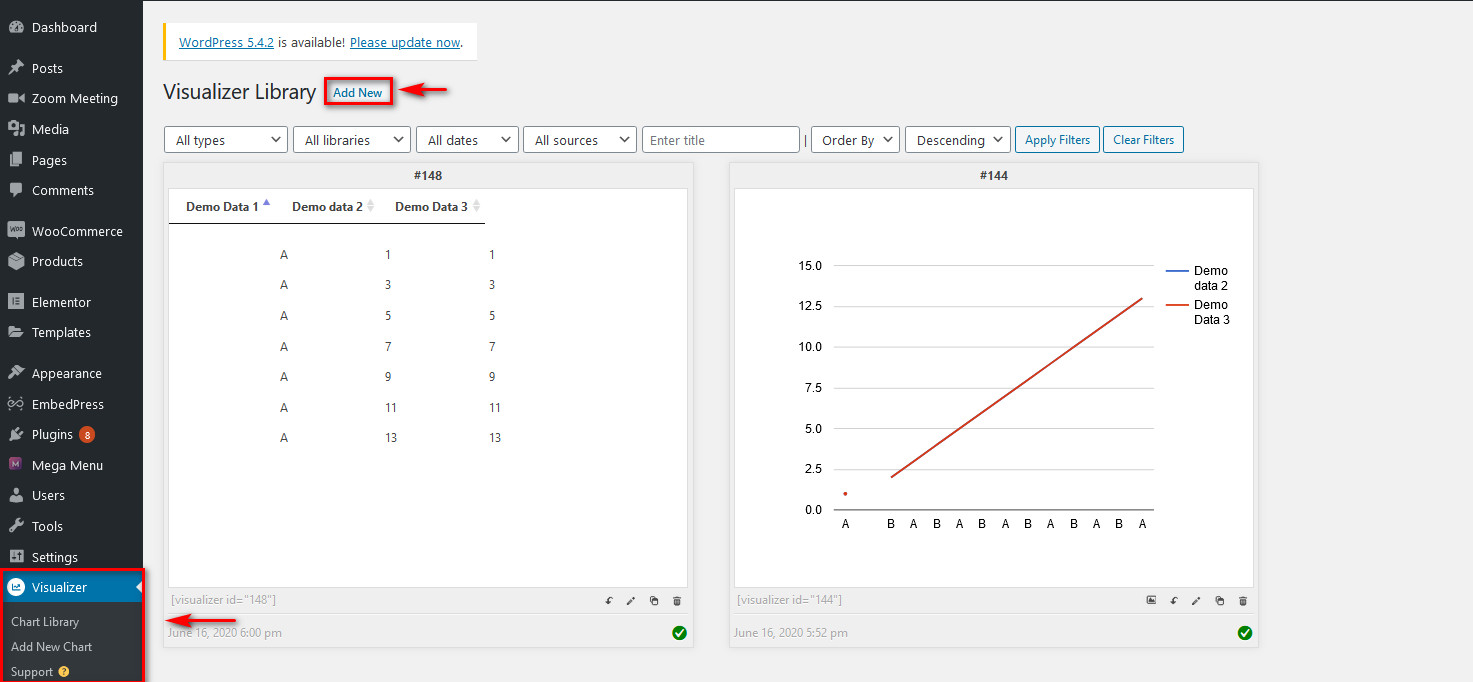 incrustar hojas de google en wordpress - creando gráficos con visualizador