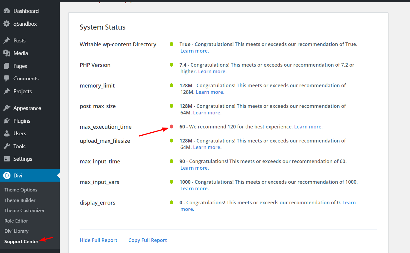 Correction de l'erreur de temporisation de Divi Builder - Augmenter les limites PHP