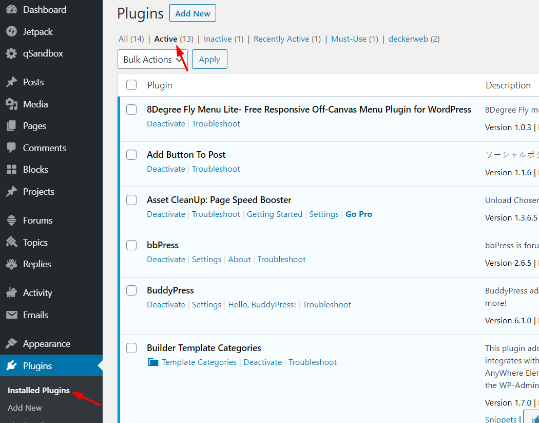 Solucionar el error de tiempo de espera de Divi Builder - Verificar conflictos de complementos