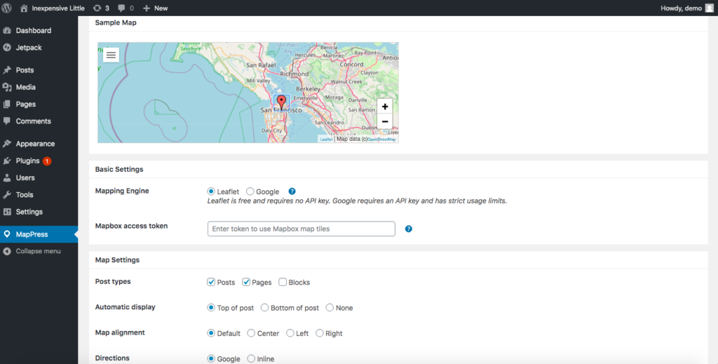 MapPressでWordPressとGoogleマップを統合する