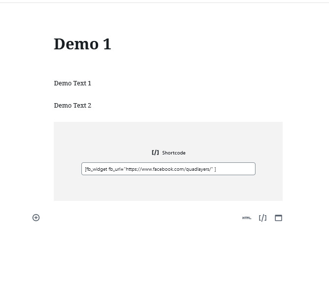 FacebookウィジェットをWordPressに追加-ウィジェットショートコードブロック