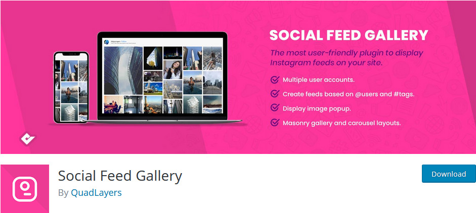 integrar wordpress com instagram - plugin de galeria de mídia social