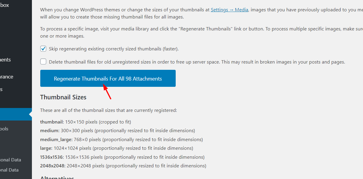 Cara Menghapus Thumbnail di WordPress - Menggunakan plugin Regenerate Thumbnail