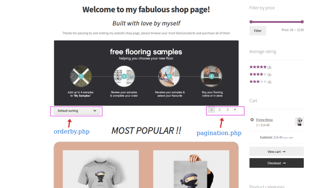 modifica la pagina del negozio WooCommerce in modo programmatico - Ordinamento e impaginazione