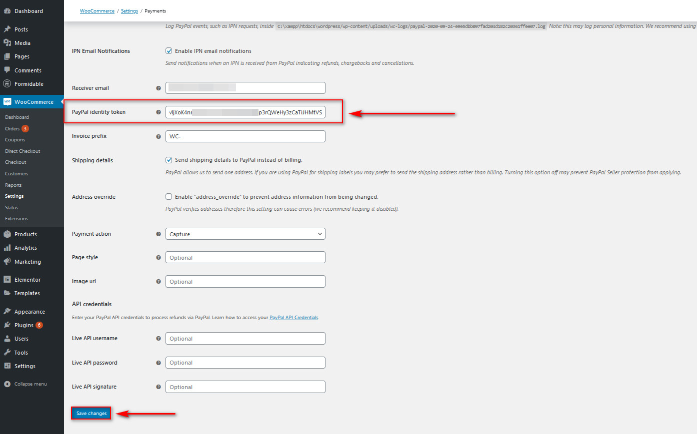 completamento automatico degli ordini woocommerce - - salvataggio automatico del token degli ordini