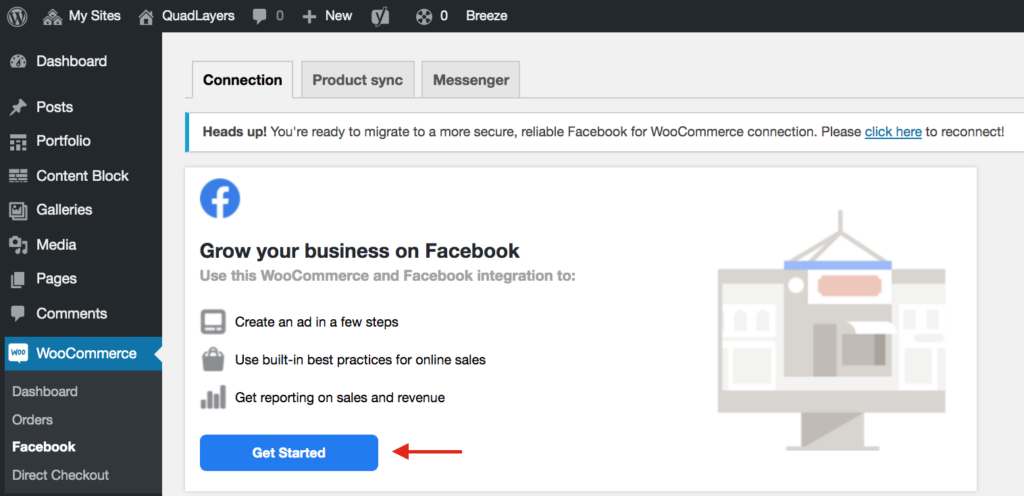 Facebook สำหรับ WooCommerce ไม่ทำงาน - เชื่อมต่อร้าน Facebook