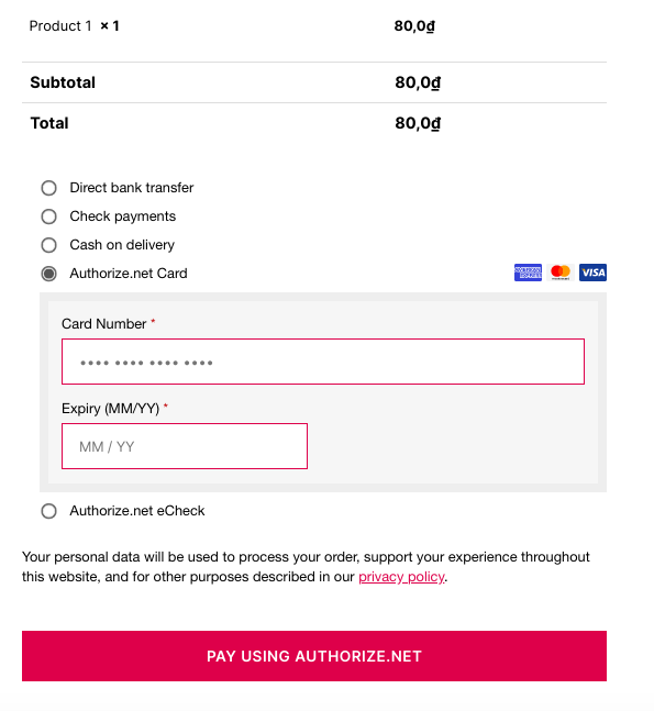 Authorize.Netも追加しますWooCommerce-オプション1