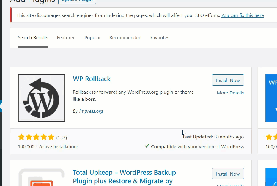 Wp-Rollback installieren