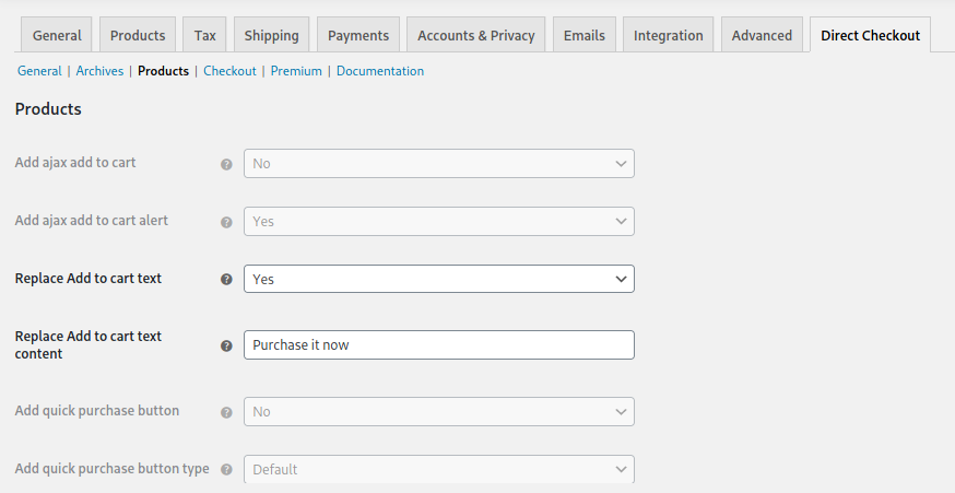 ปรับแต่งปุ่มหยิบใส่ตะกร้า WooCommerce - ปลั๊กอินชำระเงินโดยตรง