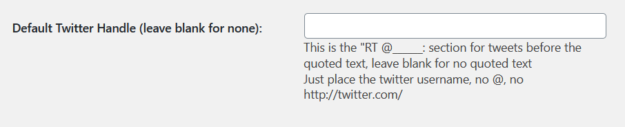 Подключить Twitter к WordPress — имя пользователя Twitter по умолчанию