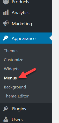 menu wordpress