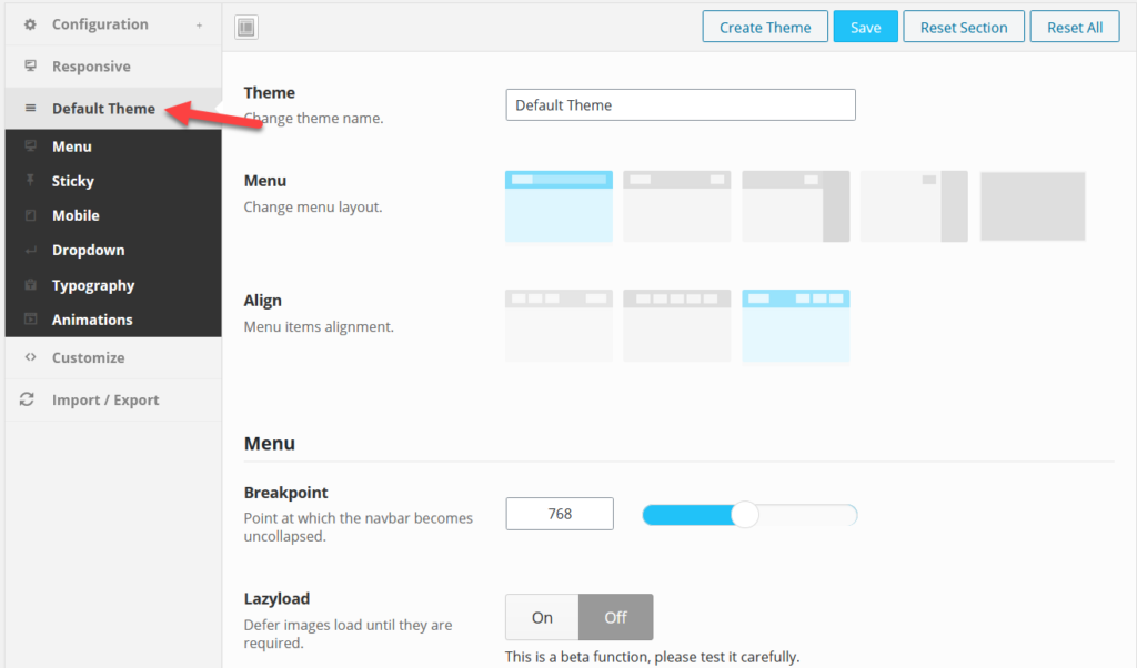 quadmenu 免費版插件設置