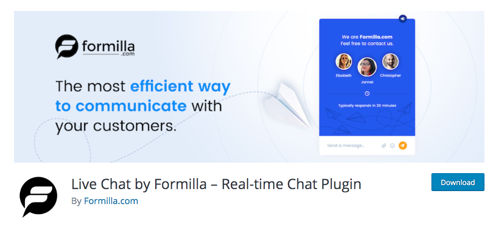 最好的 woocommerce 免費實時聊天 - 實時聊天 formilla