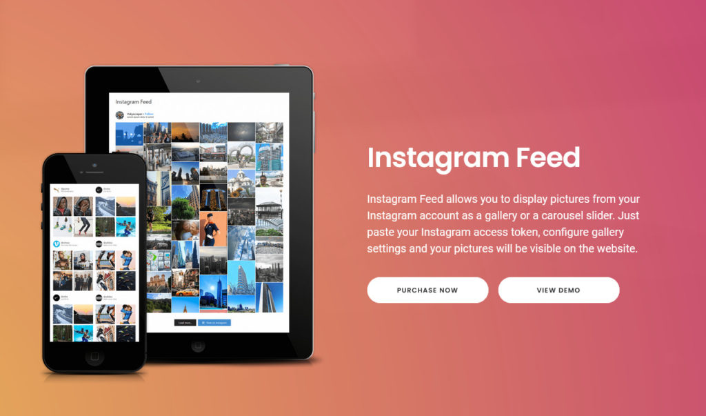 إضافات الوسائط الاجتماعية لـ WordPress - معرض موجز Instagram