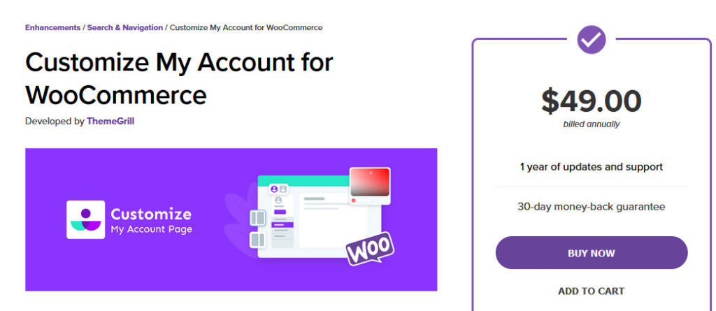 sesuaikan halaman akun saya woocommerce - sesuaikan akun saya