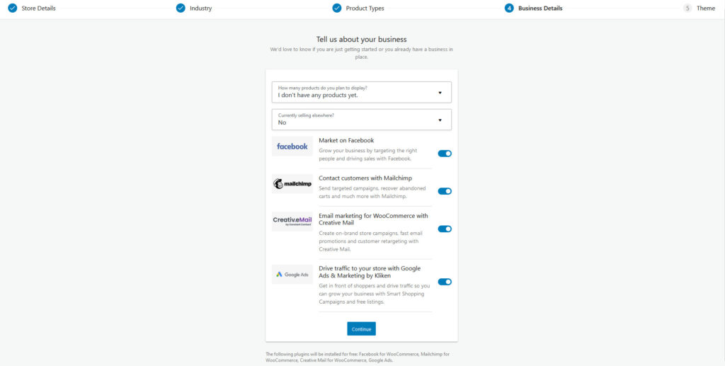 วิธีตั้งค่า woocommerce - รายละเอียดธุรกิจ