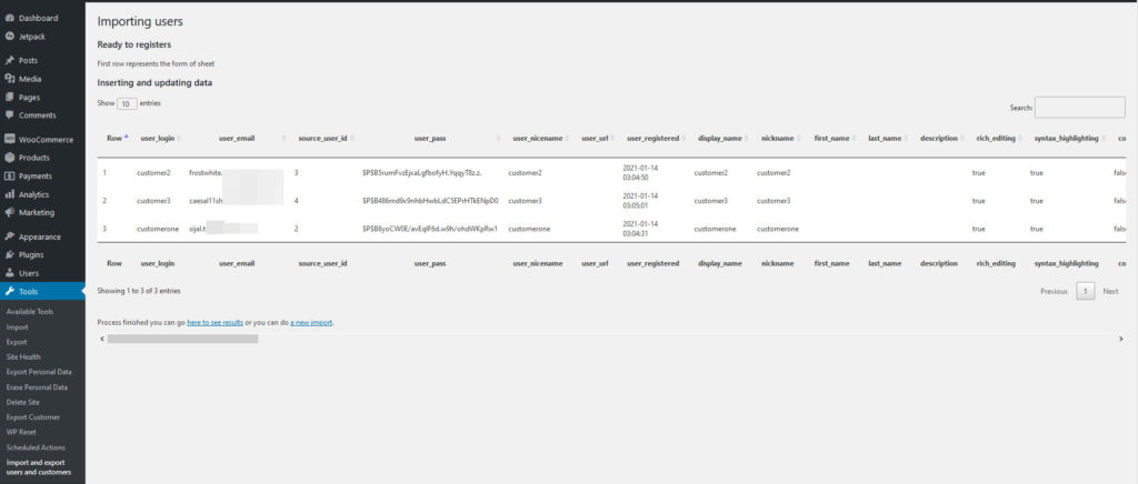 import i eksport klientów woocommerce - proces importowania wtyczek