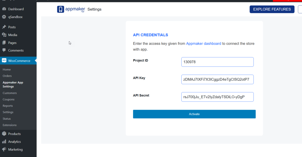 应用程序制造商 API 凭据