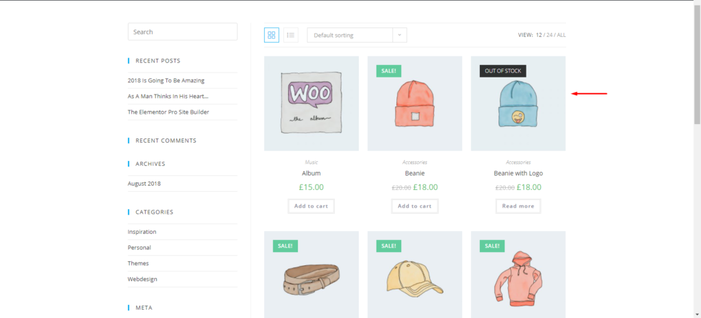 Ocultar producto WooCommerce - Antes