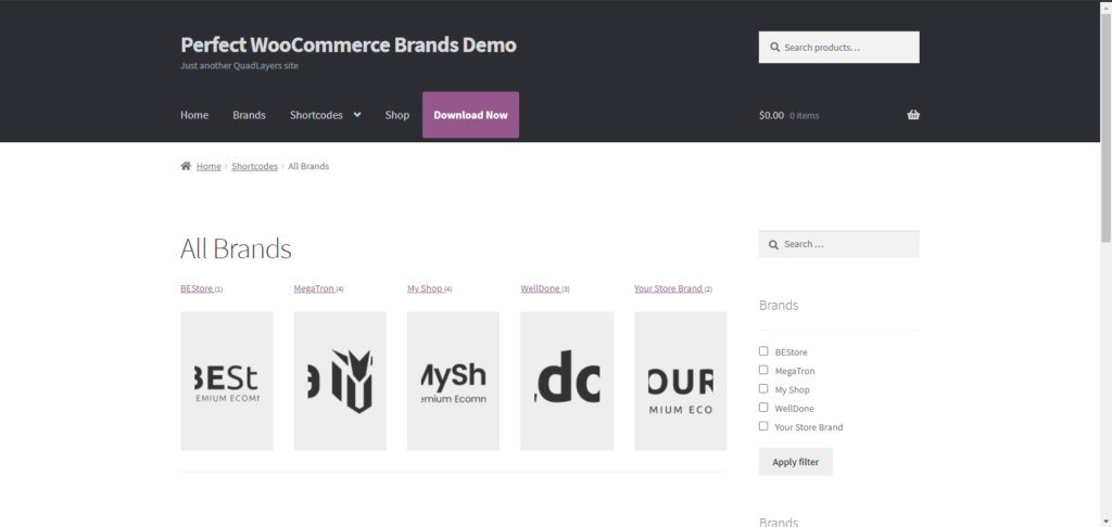 Organize os produtos WooCommerce por marca - Exibir todas as marcas