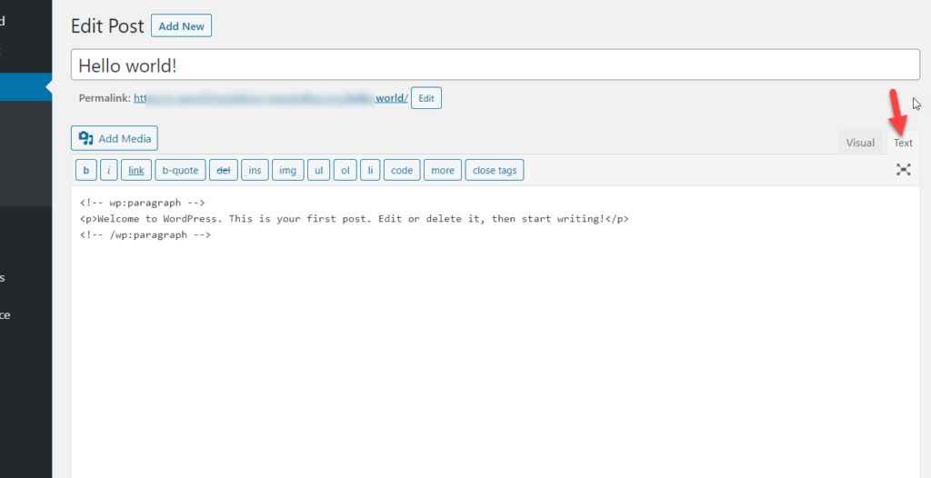 So bearbeiten Sie HTML in WordPress - Textmodus