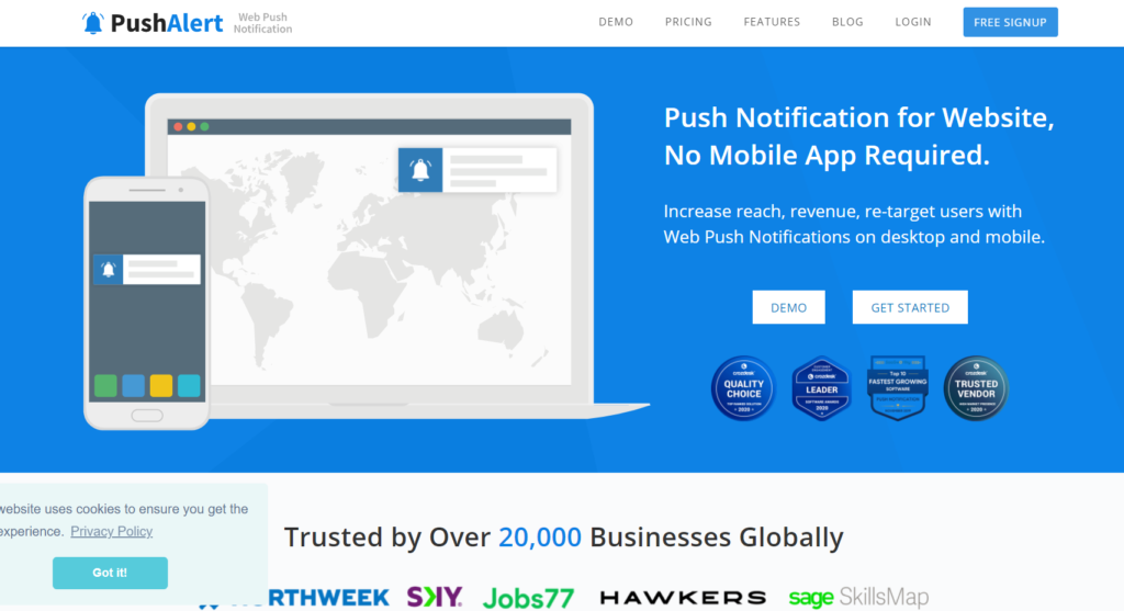 complementos de notificaciones push para wordpress - pushalert