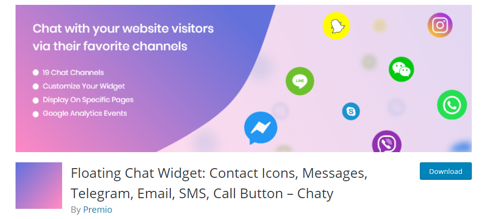 Los mejores complementos de Telegram para WordPress - Widget de chat flotante