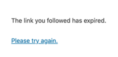 Le lien que vous avez suivi a expiré