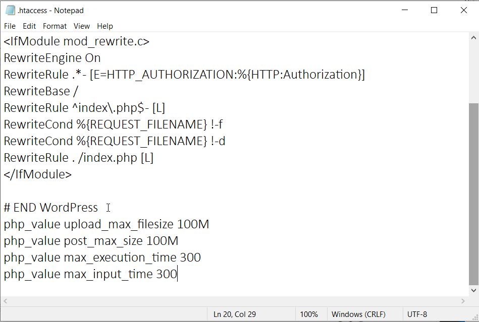 fichier htaccess mis à jour