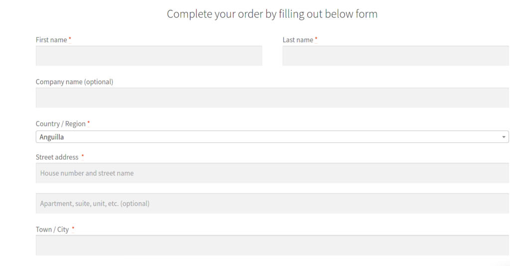 Formulir checkout lebar penuh