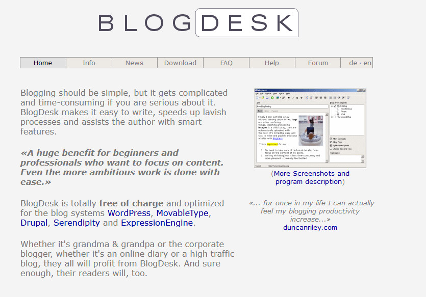 éditer wordpress hors ligne - blogdesk