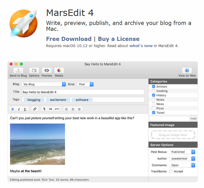 edit wordpress offline - marsedit