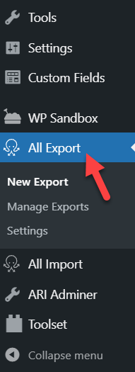 wp todas as exportações