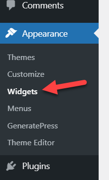 tambahkan posting ke halaman di wordpress - opsi widget