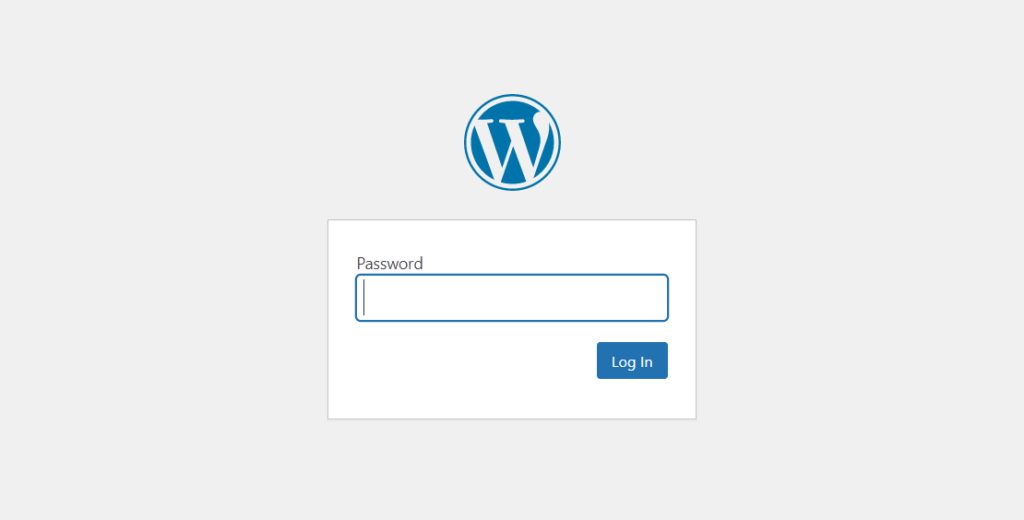 pagină protejată prin parolă în wordpress - site protejat