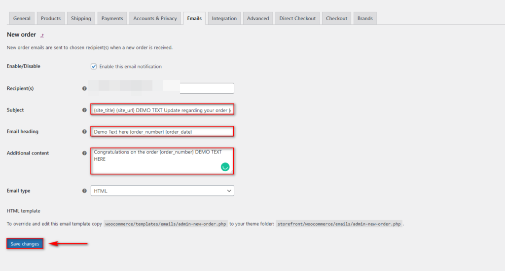 editați șabloanele de e-mail woocommerce - personalizați e-mailul tranzacțional woocommerce