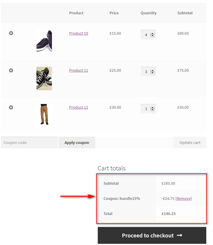 ชุดผลิตภัณฑ์ใน WooCommerce - รวมตะกร้าคูปอง