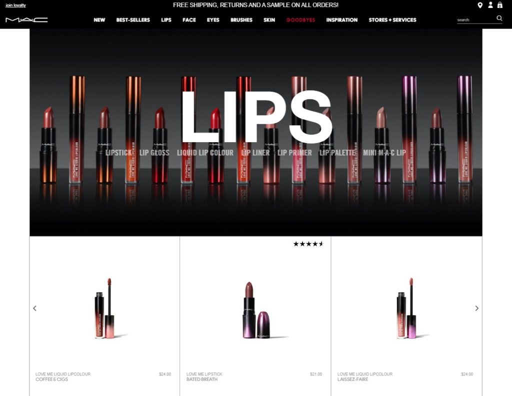 MAC Cosmetics personaliza pagina categoriei woocommerce